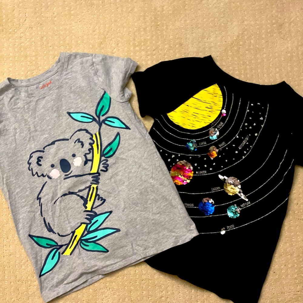 2 Cat N Jack size 10/12 big girl shirts